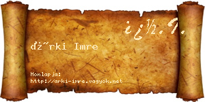 Árki Imre névjegykártya
